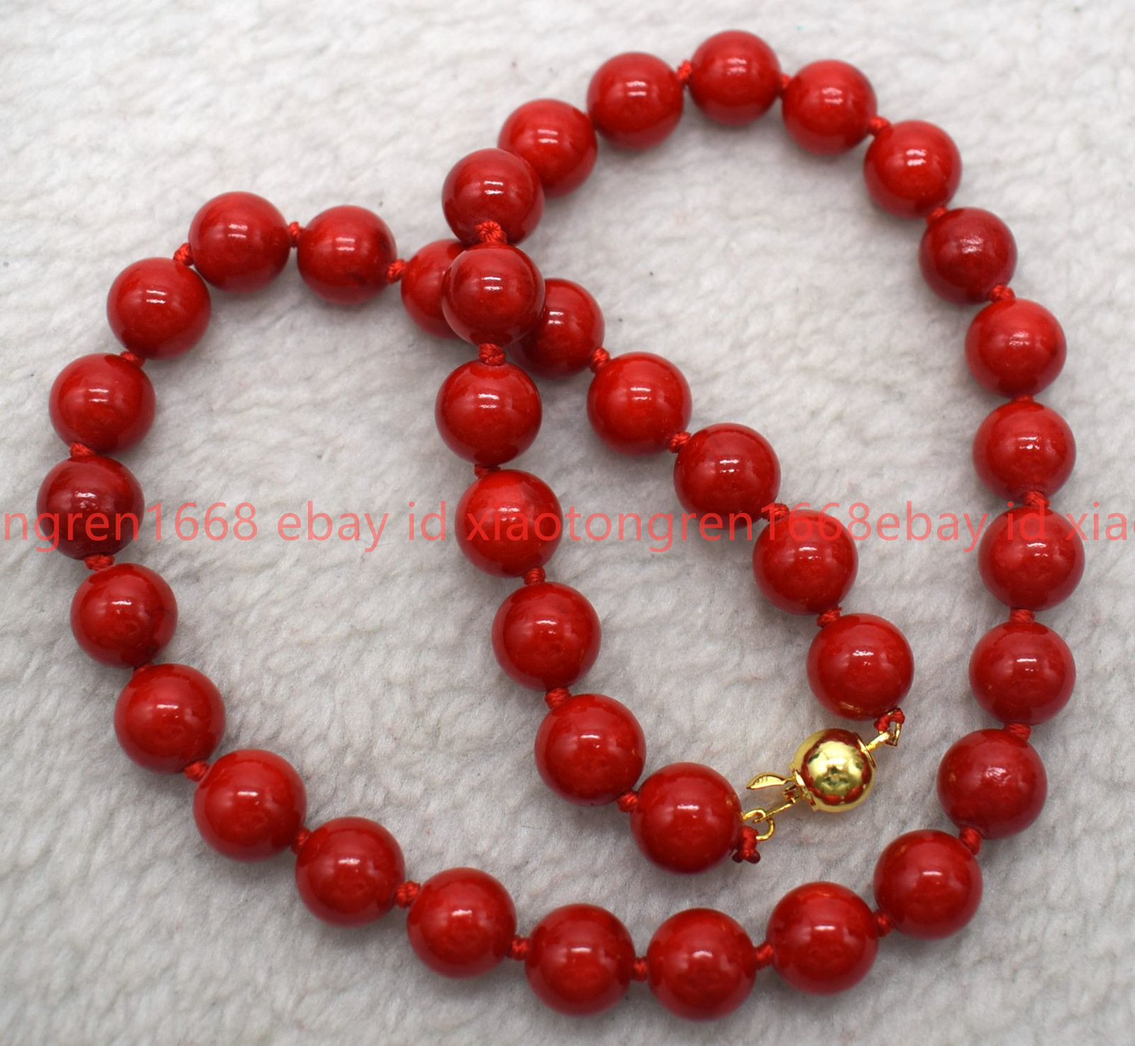 New Pretty Fashion 6/8/10/12mm Red Coral Gemstone Round Beads Necklace 16-24in
