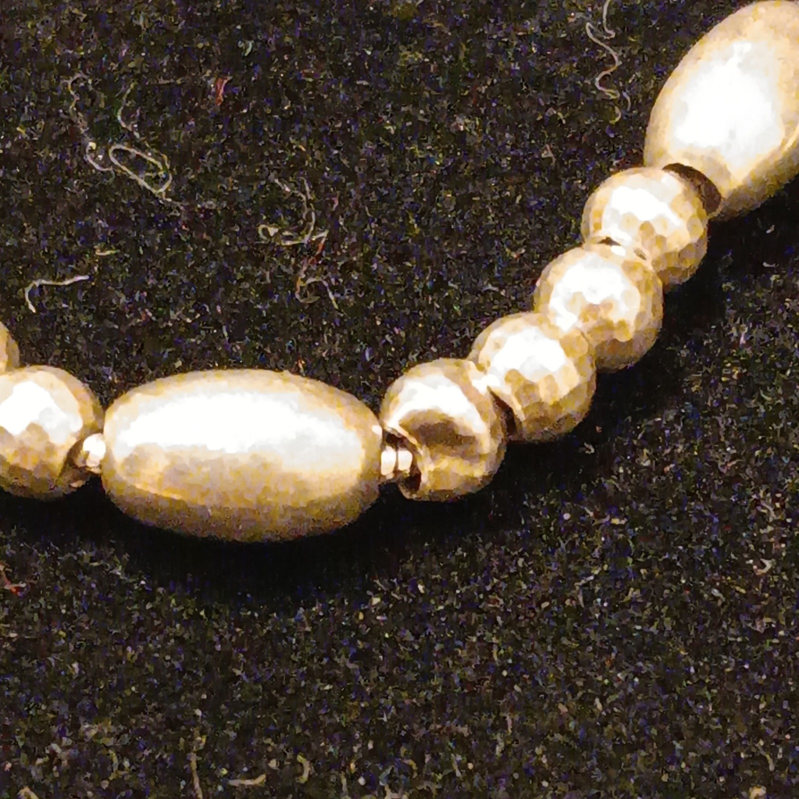 Vintage Italy 925 Sterling Silver Beaded Snake Chain Necklace 7g Slide Bead