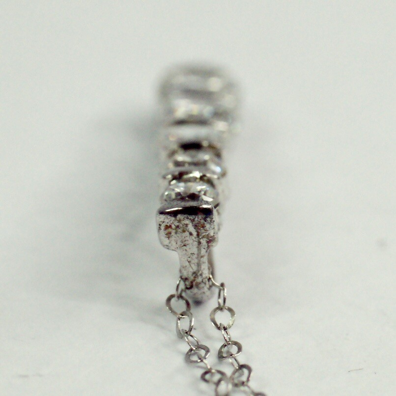 Sterling silver white/colorless CZ graduated five stone pendant necklace