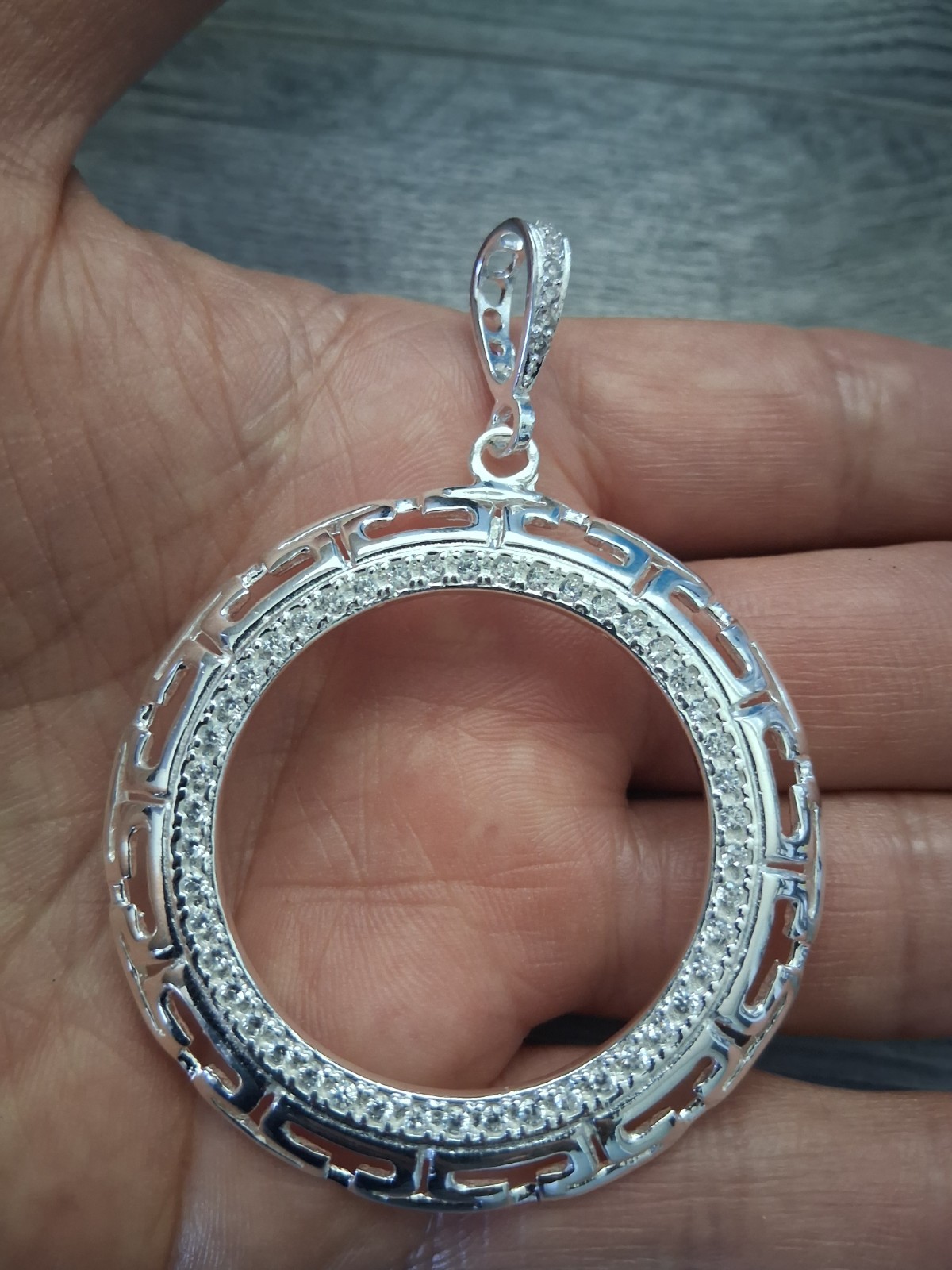 Bizel de plata 925 mexicano para moneda de 1 OZ de 40mm plata real “solo bizel”