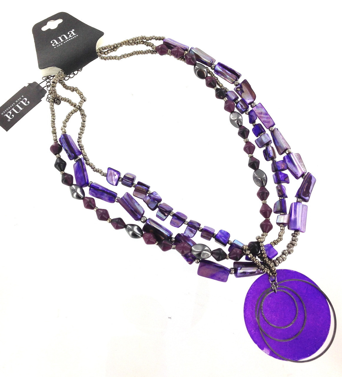 A.N.A Purple Shell Necklace