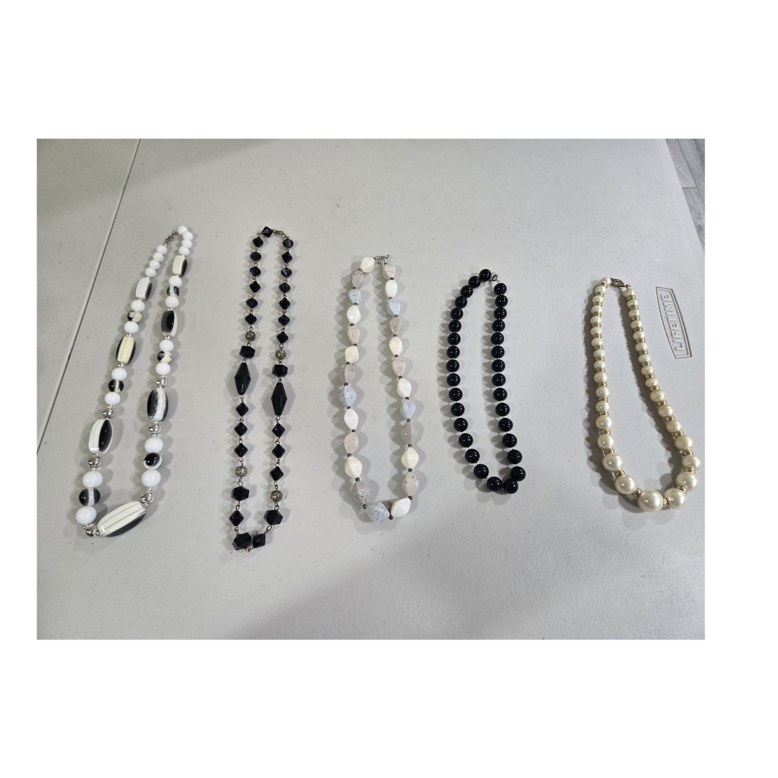 Mixed Lot 5 Beaded Necklaces Multicolor Unisex Adults Fashion Jewelry (LOT 2)