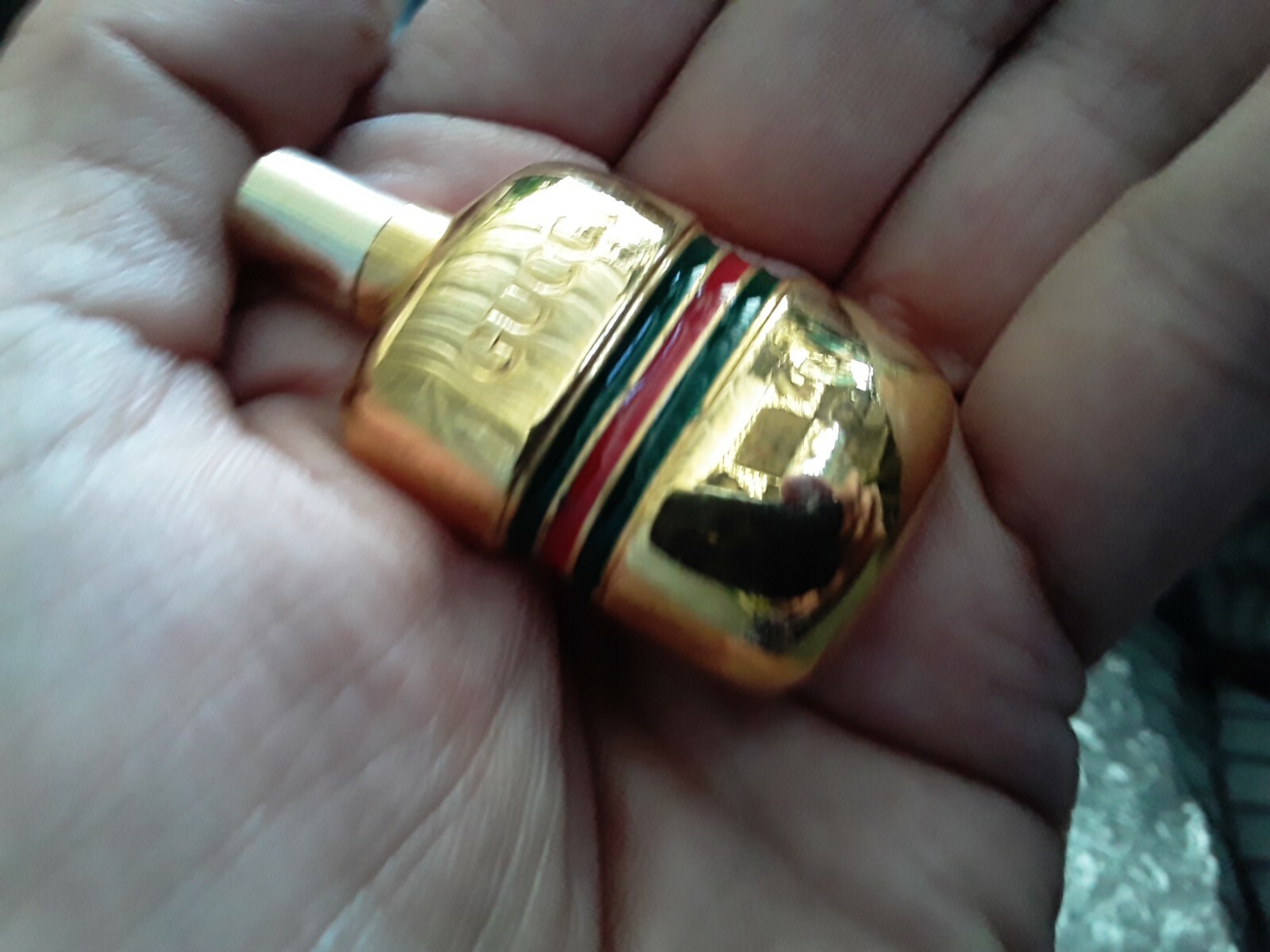 GUCCI SHERRY LINE PERFUME BOTTLE GOLDTONE FLASK