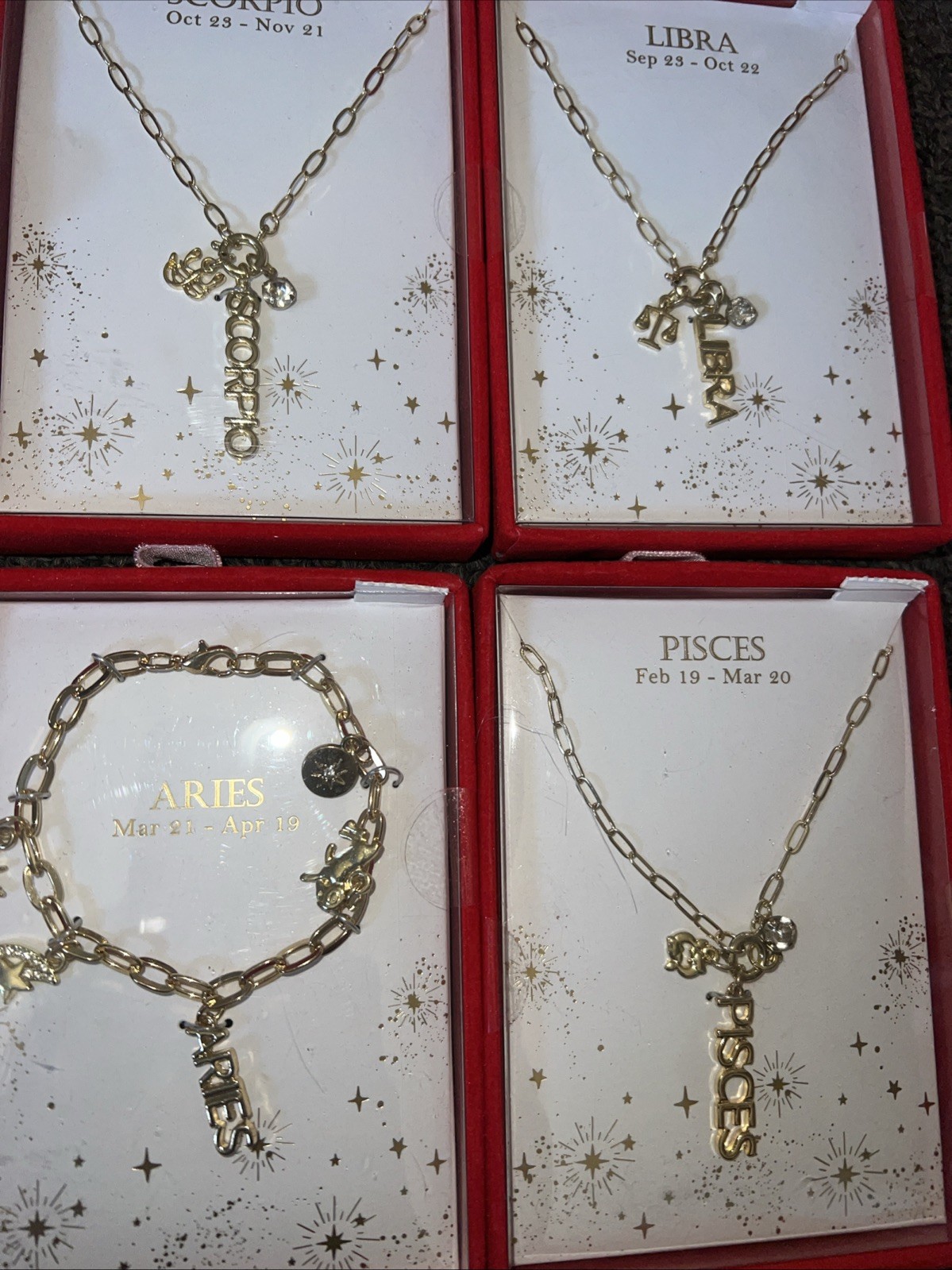 Zodiac ARIES Signs Pendant Jewelry Chain Necklace Bracelets Mixed Lot 10 NIB