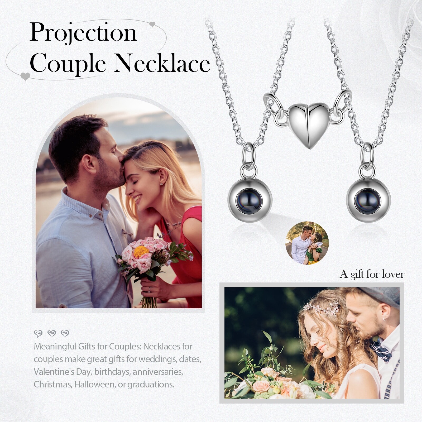 Personalized Couple Projection Necklace – A Meaningful Gift for Your Loved One