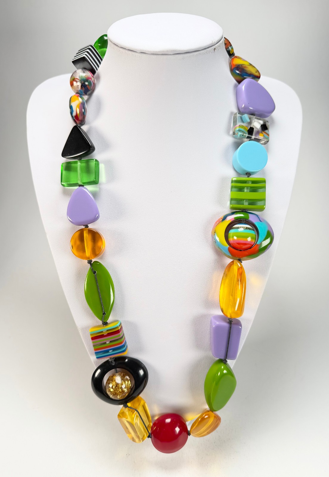 Jackie Brazil “Indiana” Transparent Summer Mix Multi-Bead Resin 70cm Necklace