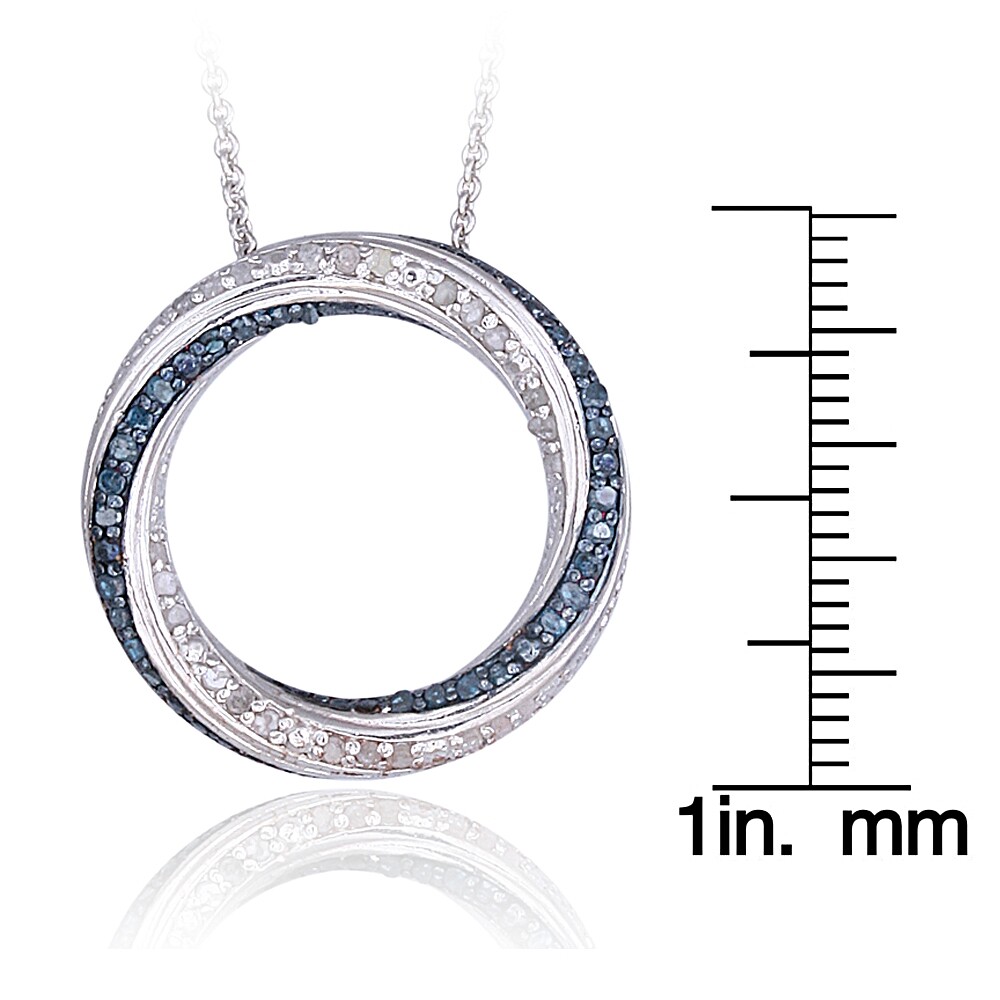 0.50ct TDW Blue & White Diamond Eternity Necklace