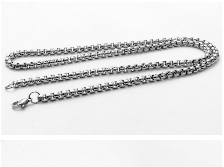 2/3/4/5/MM Men’s Chain Stainless Steel Round Box Link Necklace 20-32 inch hot yc