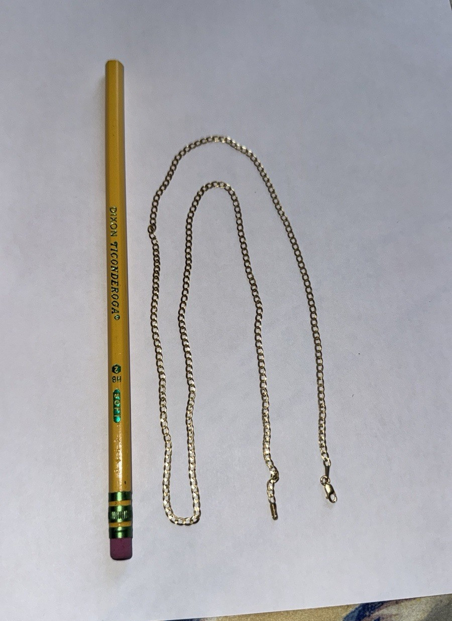 18k solid yellow gold Cuban Curb Chain, 2.5 mm, 4.9 grams, 24 inches