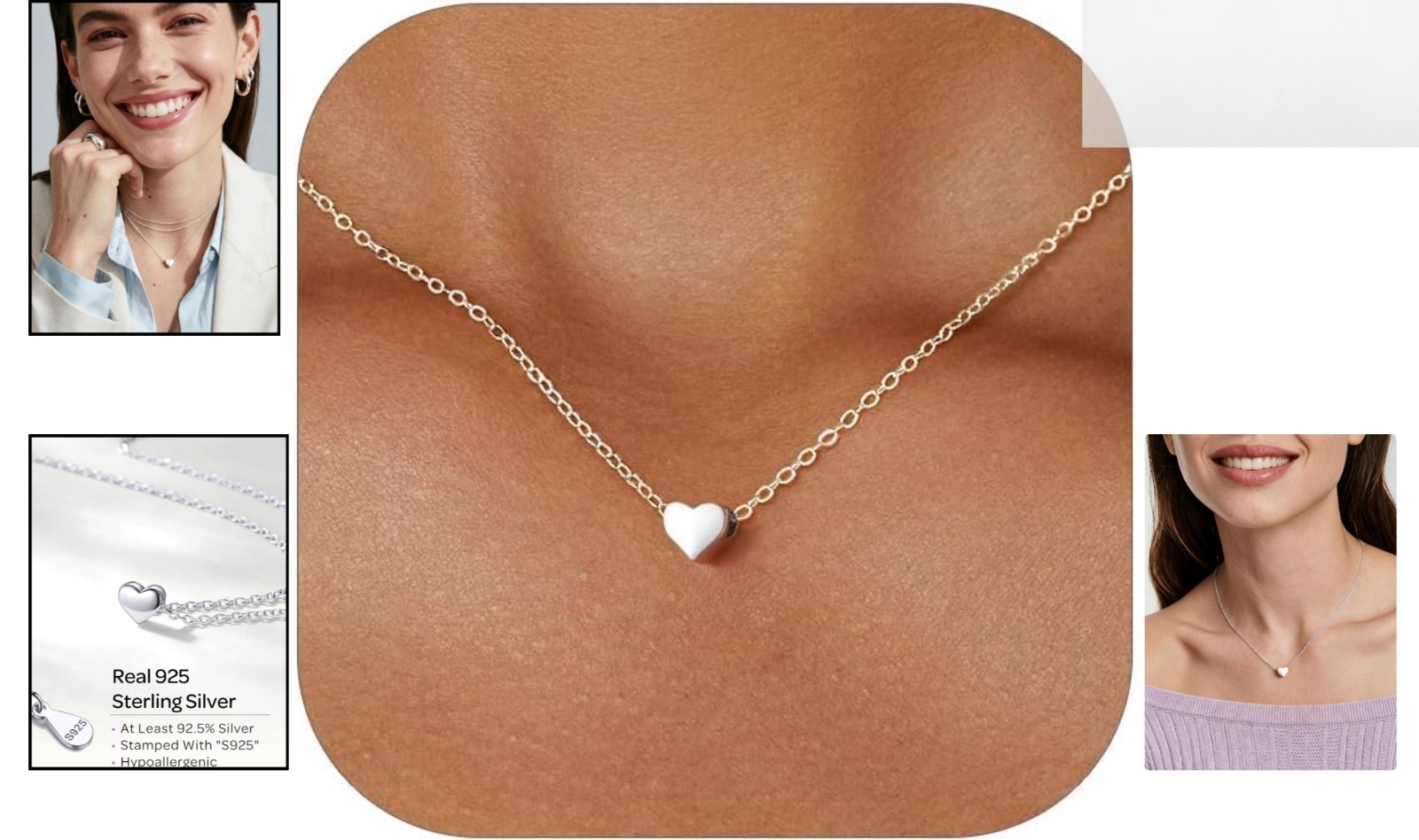 Hypoallergenic Sterling Silver Butterfly/Moon Necklace – Perfect Everyday Wear