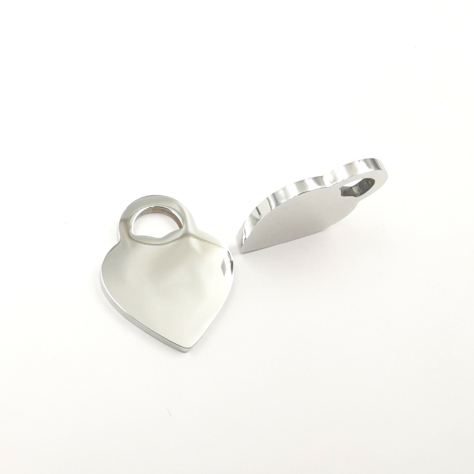Personalize polishing Stainless steel heart pendant carving Name, text
