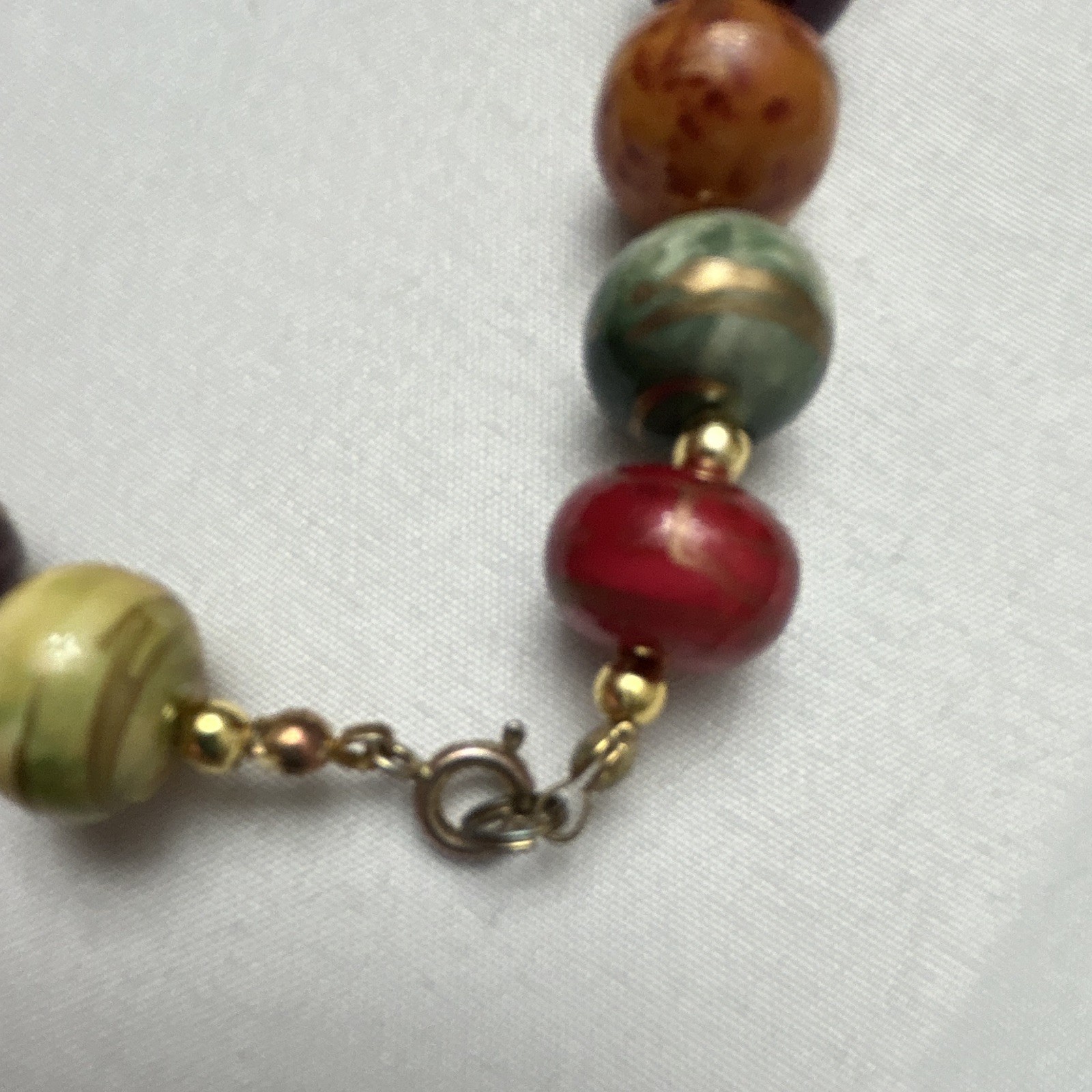 Multicolor Round Assorted Gemstone Beaded Necklace Strand, Spring Ring Clasp