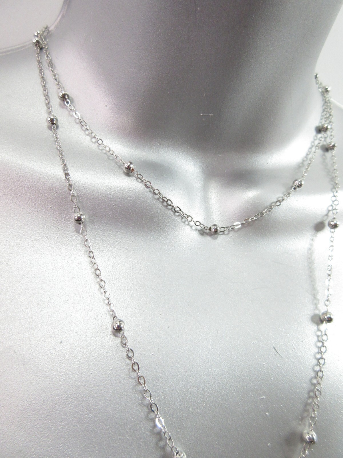 Dainty Lariat Necklace Choker Beaded Station Layered Y Drop Tassel Chain Sparkle