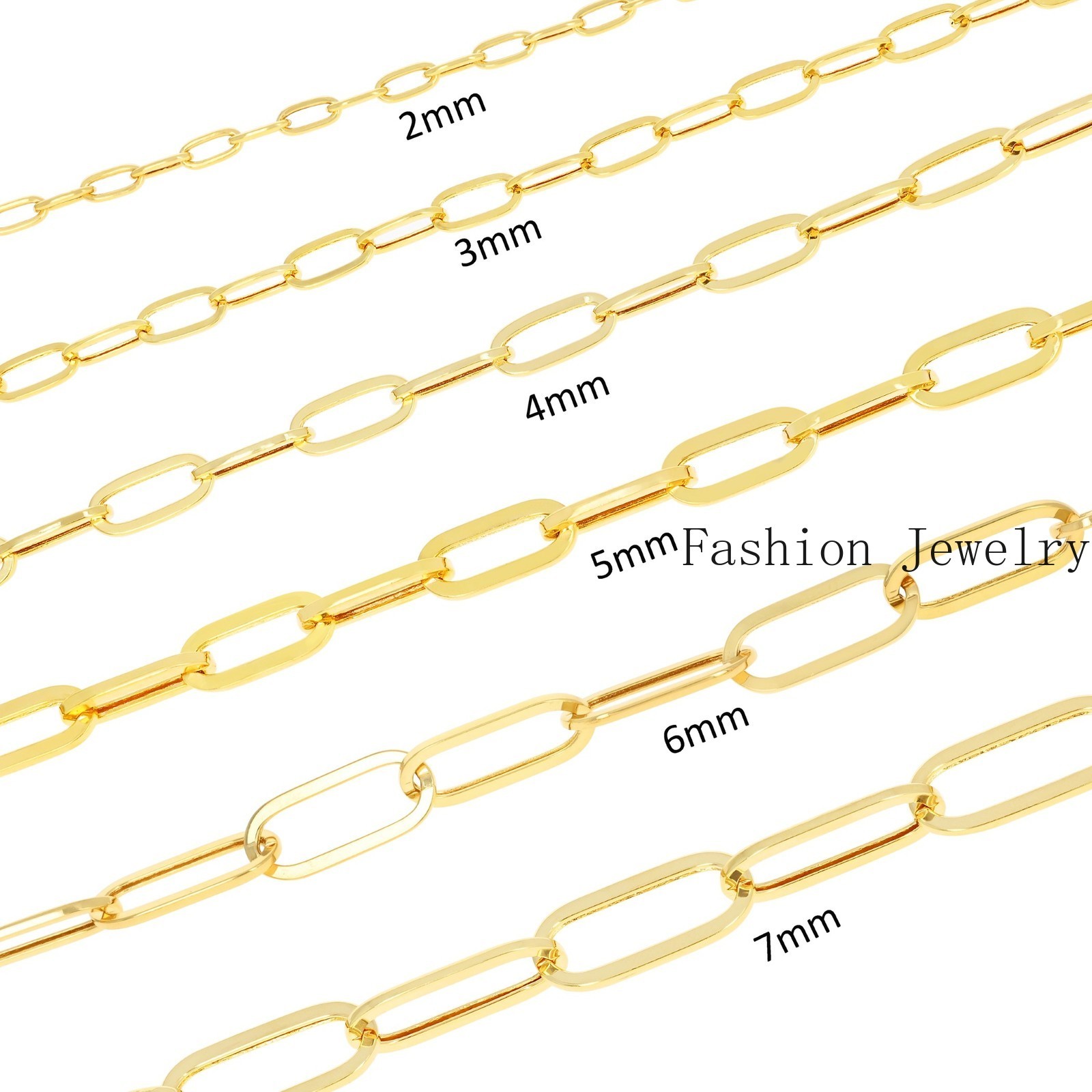 14k Yellow Gold Paperclip 2mm-7mm Chain Cable Rolo Bracelet Mens Womens 7″ – 8″