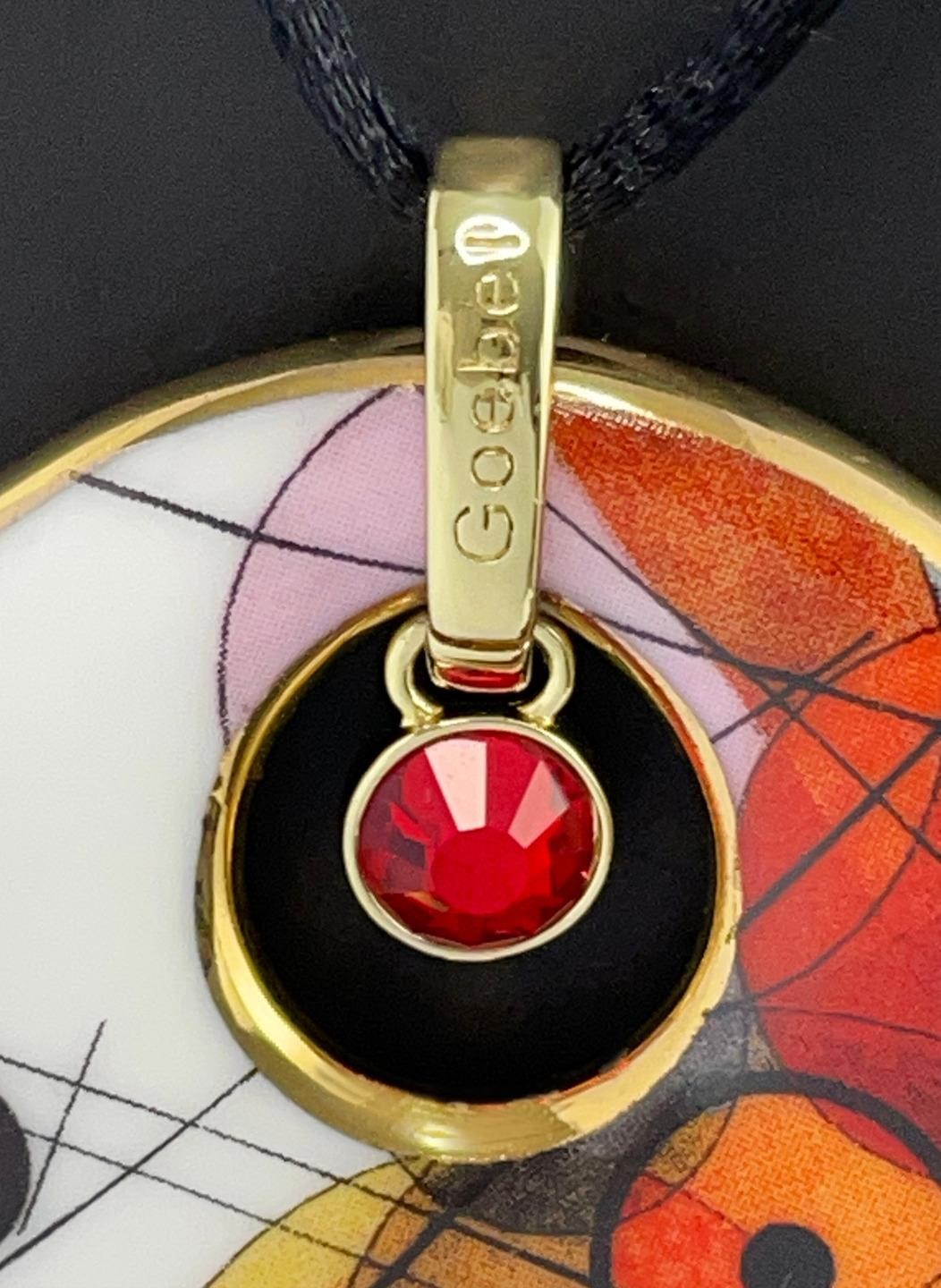 VINTAGE GOEBEL ARTIS ORBIS KANDINSKY PORCELAIN ART PENDANT NECKLACE GERMANY