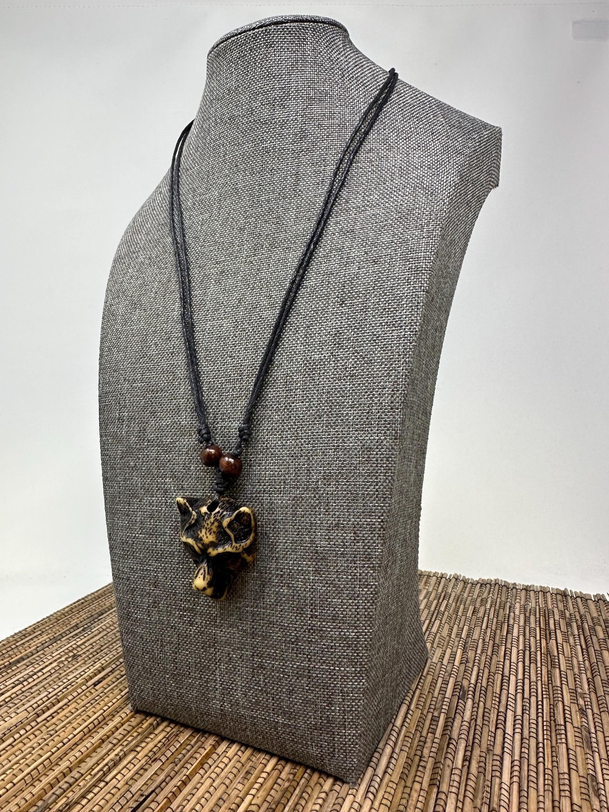 Handcrafted Wolf Pendant Necklace | Adjustable 18-30in Tribal Boho Unisex