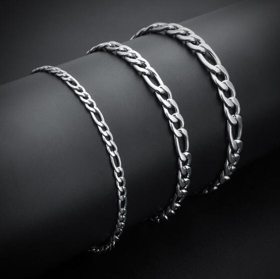 6pcs Lot 4mm 18-32” in bulk Figaro Link Chain Stainless Steel Necklace Chain