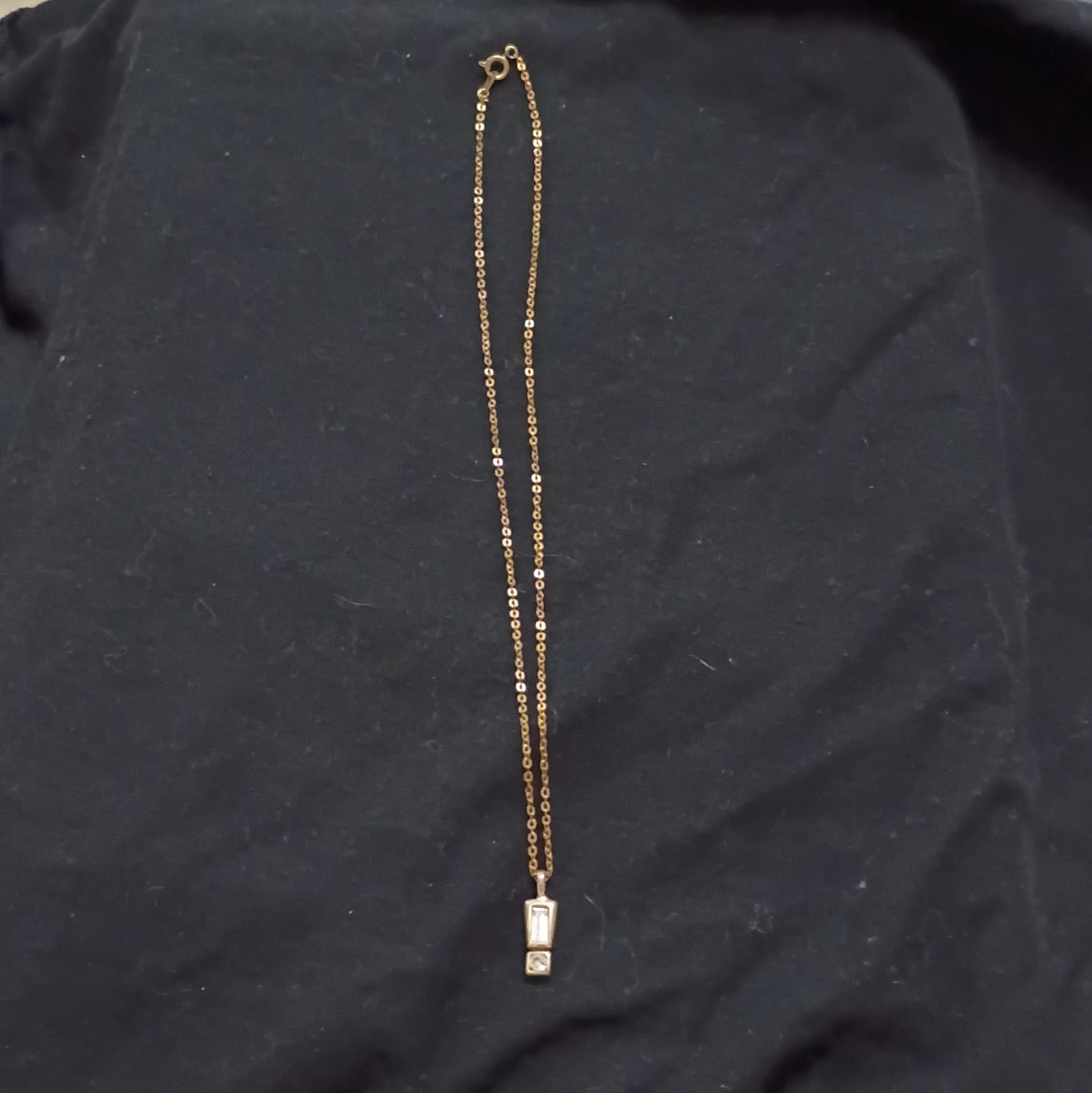 14k Yellow Gold 10″ Necklace With Lab Grown Diamond Pendant