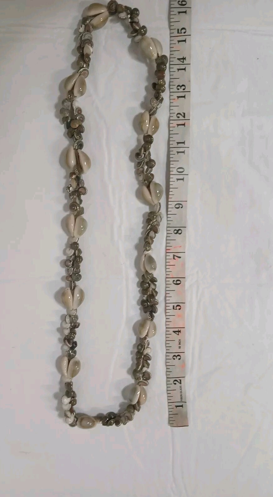 Long Mixed Natural Sea Shell Nautical Ocean Necklace 16” Multi-colored Various