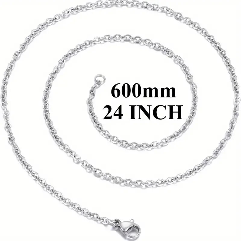 LOT OF TEN (10) 1 MM Stainless Steel Jewelry Chain Necklaces Extra Long 22-24″