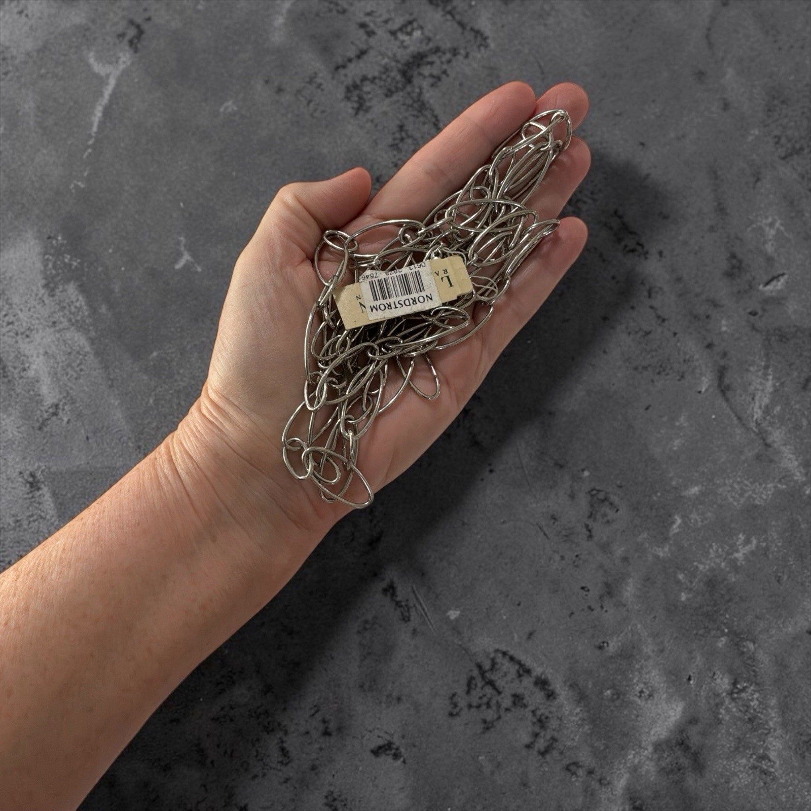 60” Lauren Ralph Lauren Silver-Tone Oval Link Chain Necklace NWT Nordstrom 62 g