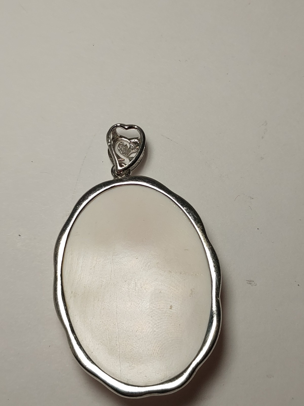 Pink Conch Shell Rhodium Over Sterling Silver 925 Fancy Rose Pendant Large