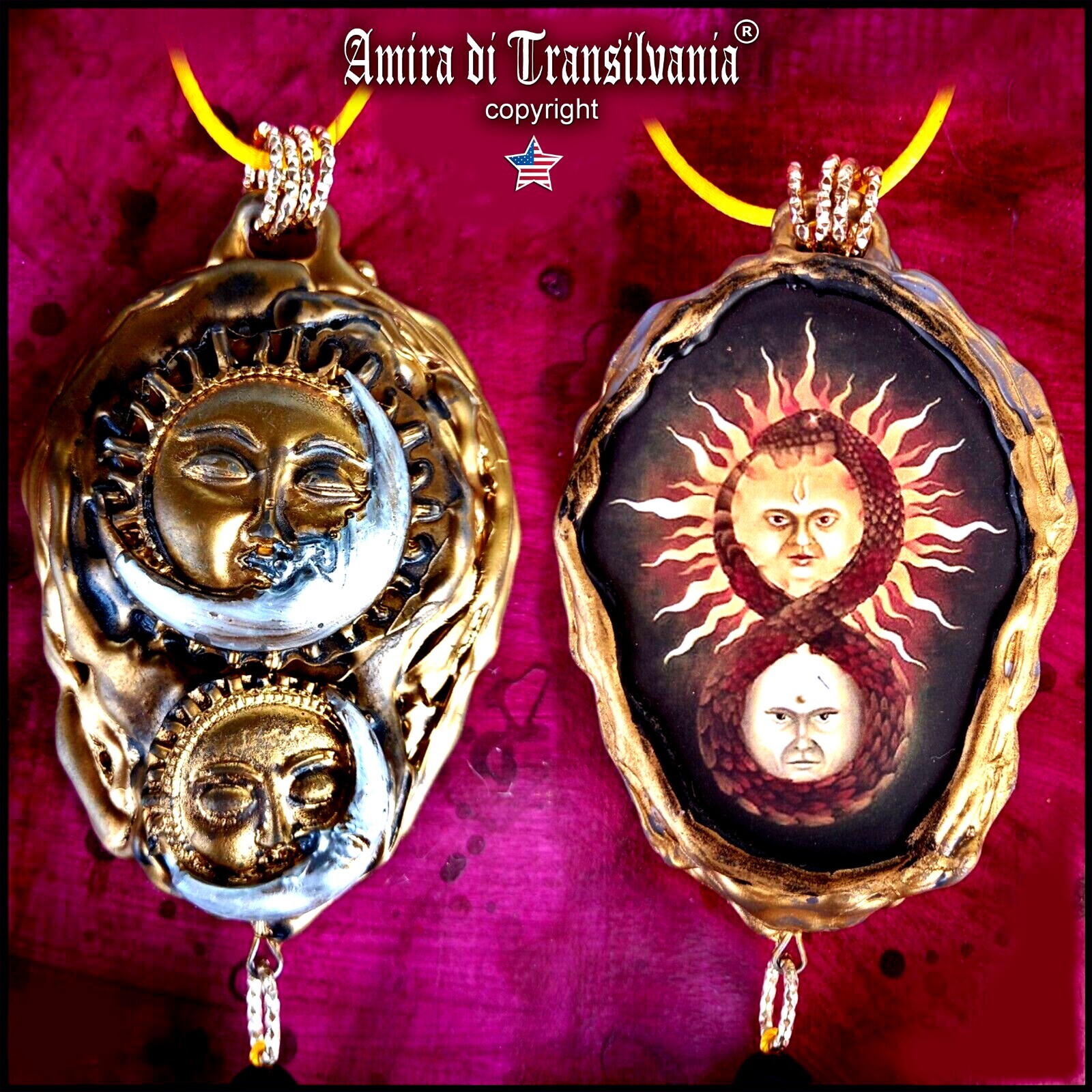 Alchemy Witchcraft Magic Talisman Esoteric Moon Sun Infinity Urn Snake Ouroboros