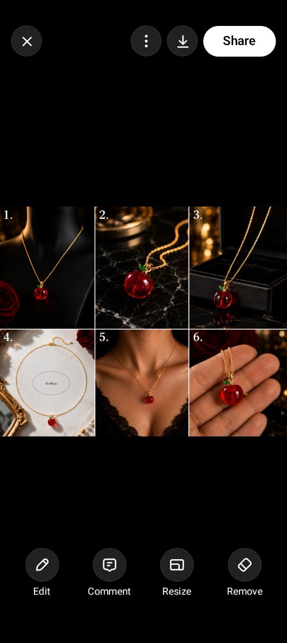 Red Apple Pendant Necklace Gold Plated Chain Glass Fruit Charm Cute Gift 18″