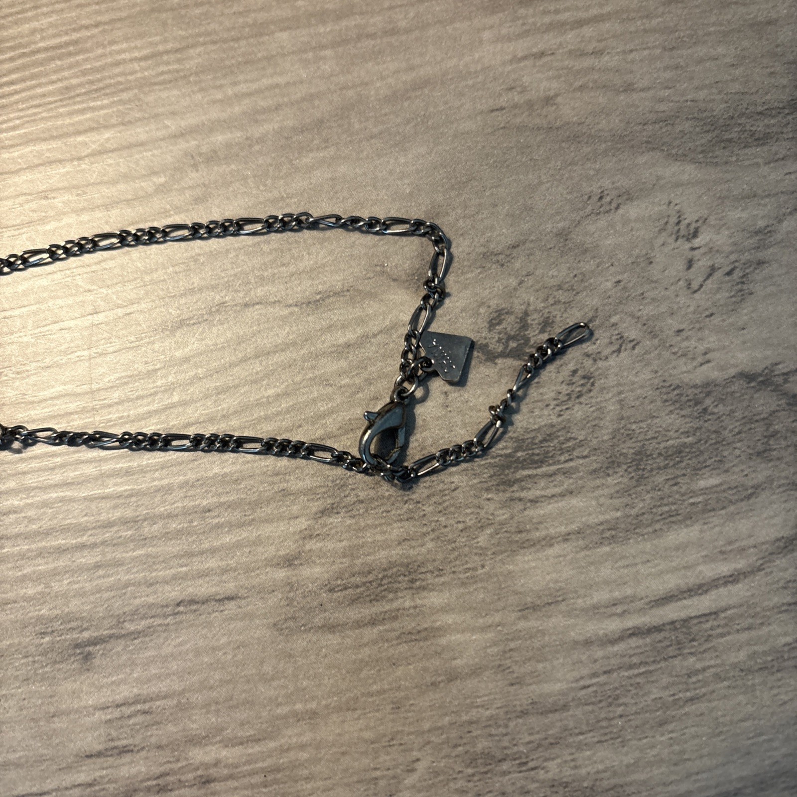 Made in China Silver Tone and Black Stone Bib 15″ Choker Necklace