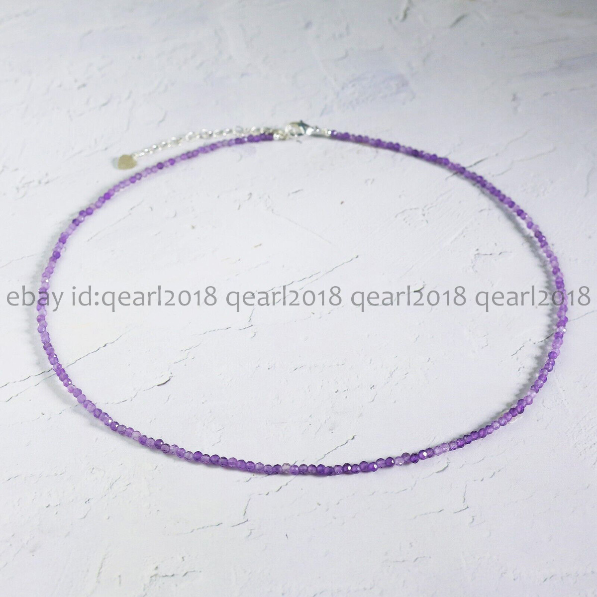 Natural Amethyst Gems 3/4mm Faceted Round Beads Necklace Jewelry 14-48 Inch