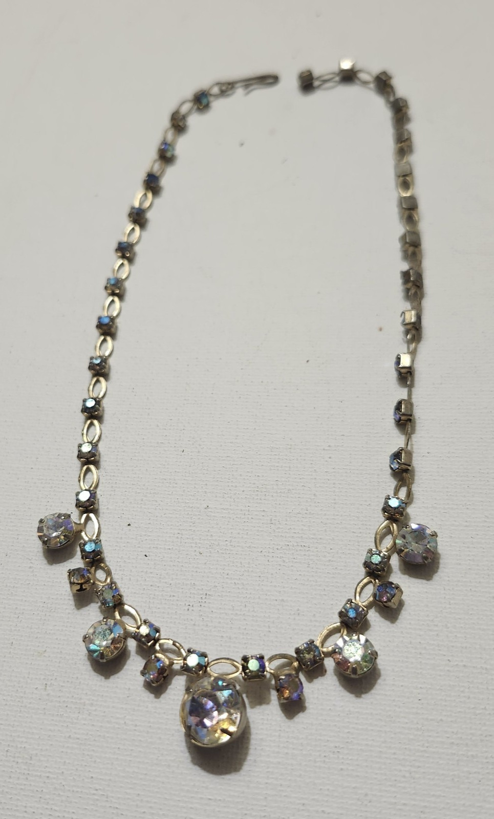 Vintage Necklace Iridescent Choker Small 14 inch