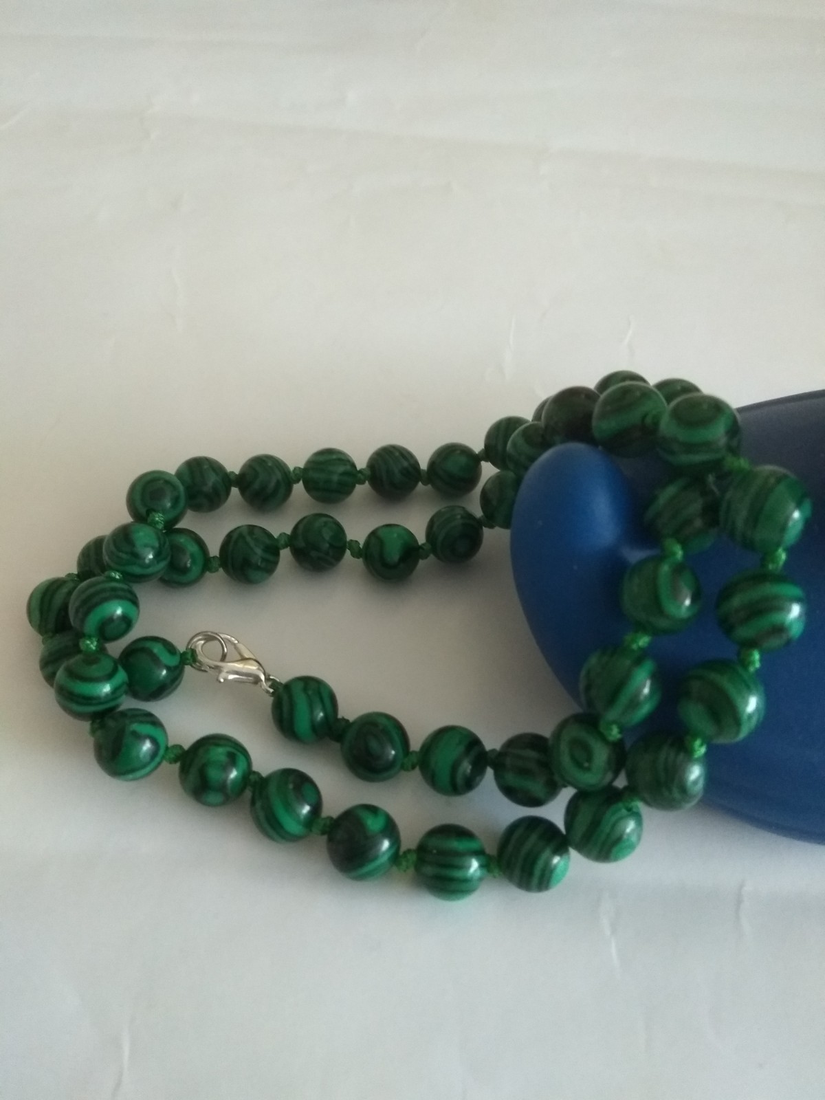 8mm Natural green Malachite gemstone beads necklace 16.5″-UK seller 529-1