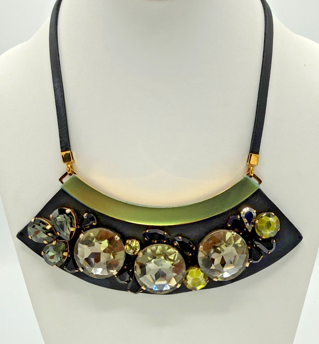 MARNI Strass Necklace with Black & Grey Crystals , COSUELO CASTIGLIONI Era VTG