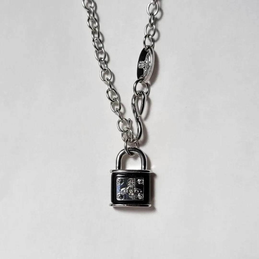 Vivienne Westwood Padlock Necklace Black×Silver