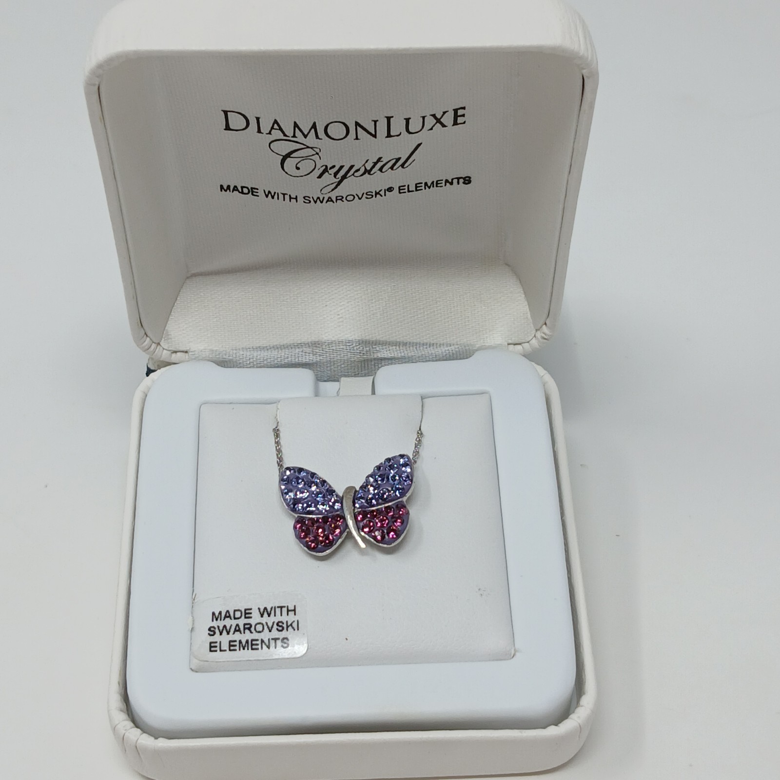 BUTTERFLY Pendant Made With Swarovski Elements Purple Necklace Beauty Gift