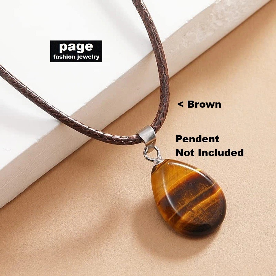 2pcs With 3 Options *2mm* Black/Brown Braided Leather 18″ Cord Necklaces
