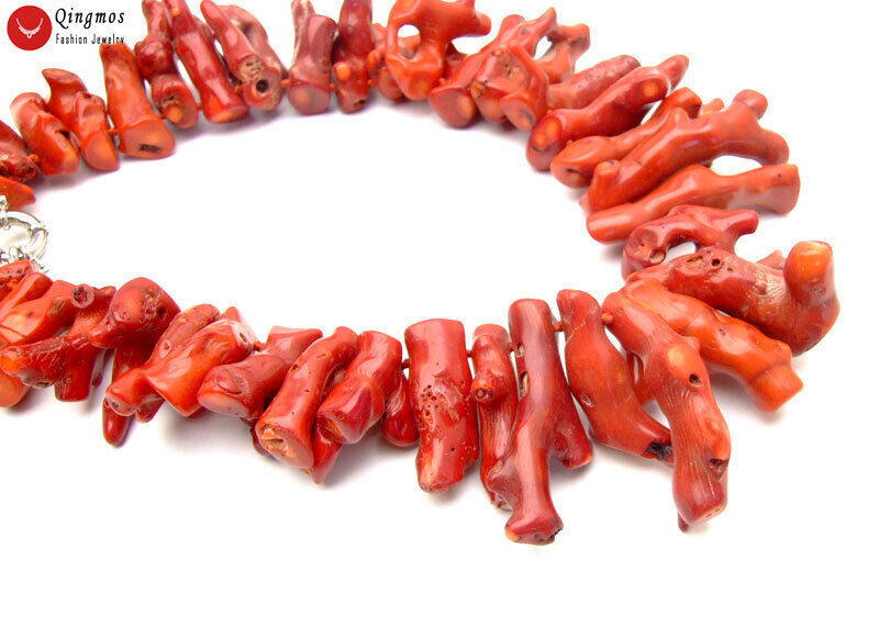 30-50mm Branch Natural Genuine Red Coral Necklace For Women Jewelry Chokers 18″