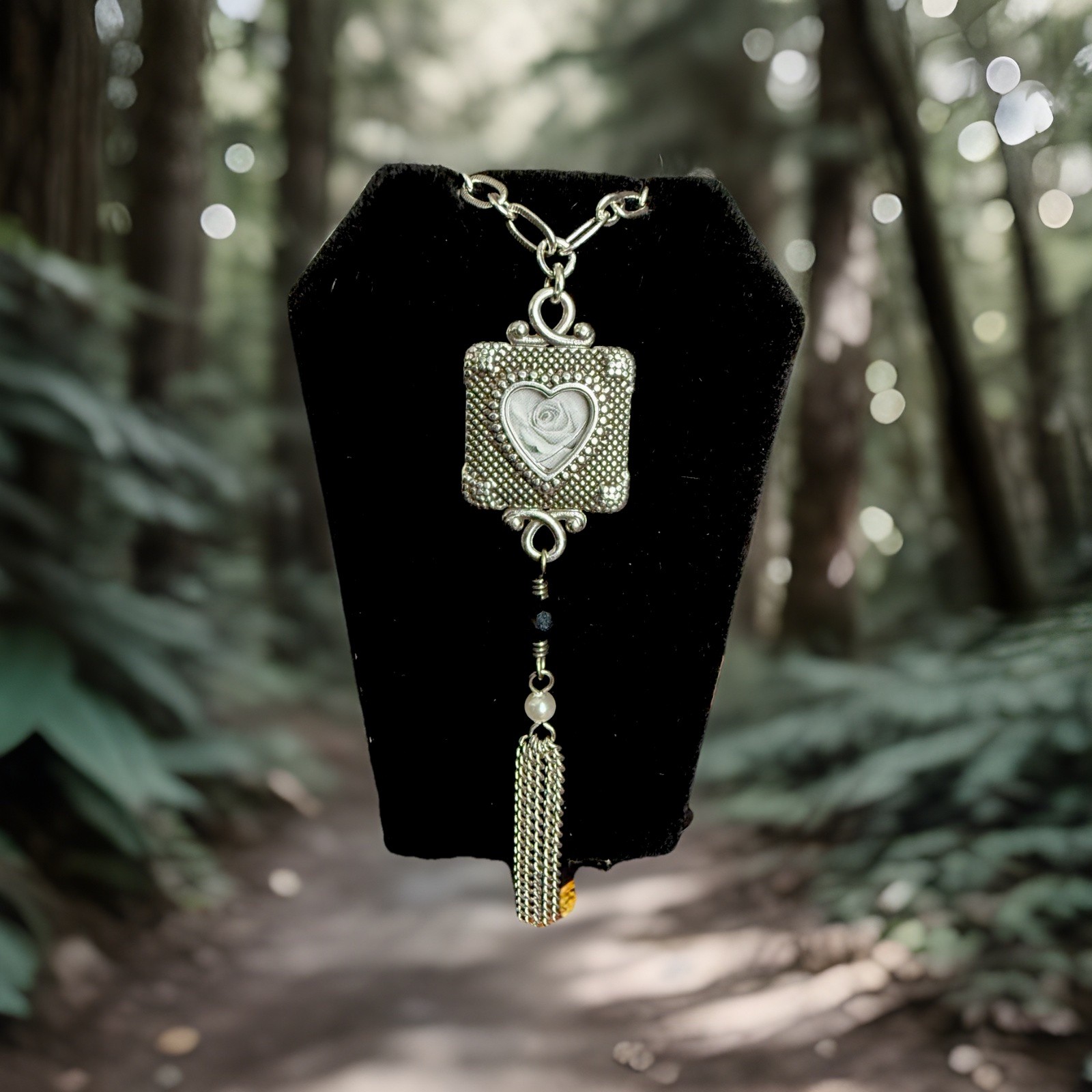 Brighton Necklace MEMENTO Square Crystals Photo Holder Locket NWT