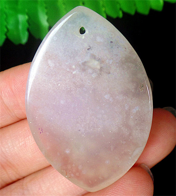 47x31x7mm Natural Cherry Blossom Agate Healing Marquise Pendant Bead DY3522