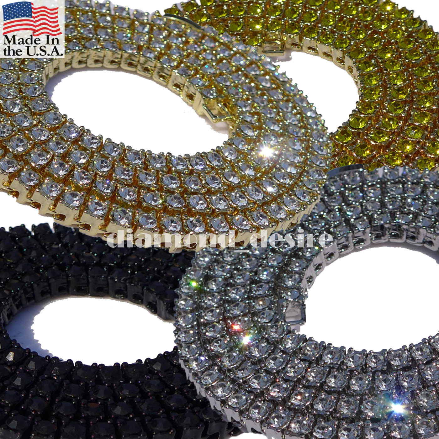 VIP 1 Row Iced Necklace Out Chain Hip Hop one row CZ Gold Plated choker Silver