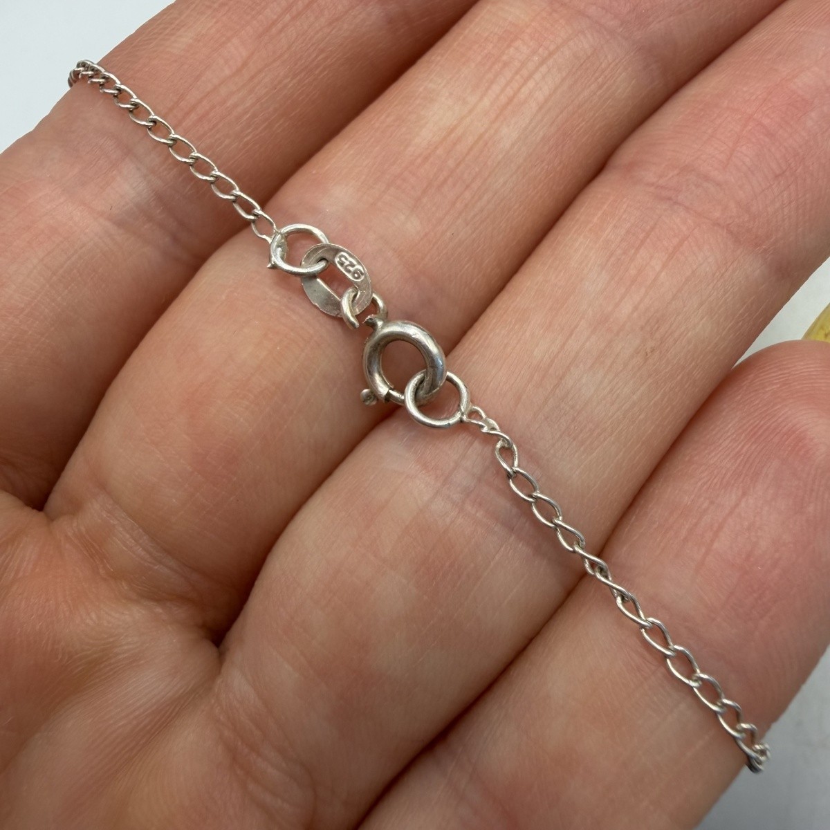 Vintage 925 Sterling Silver Curb Chain Necklace 44cm Unisex Panzer Link 1.56g