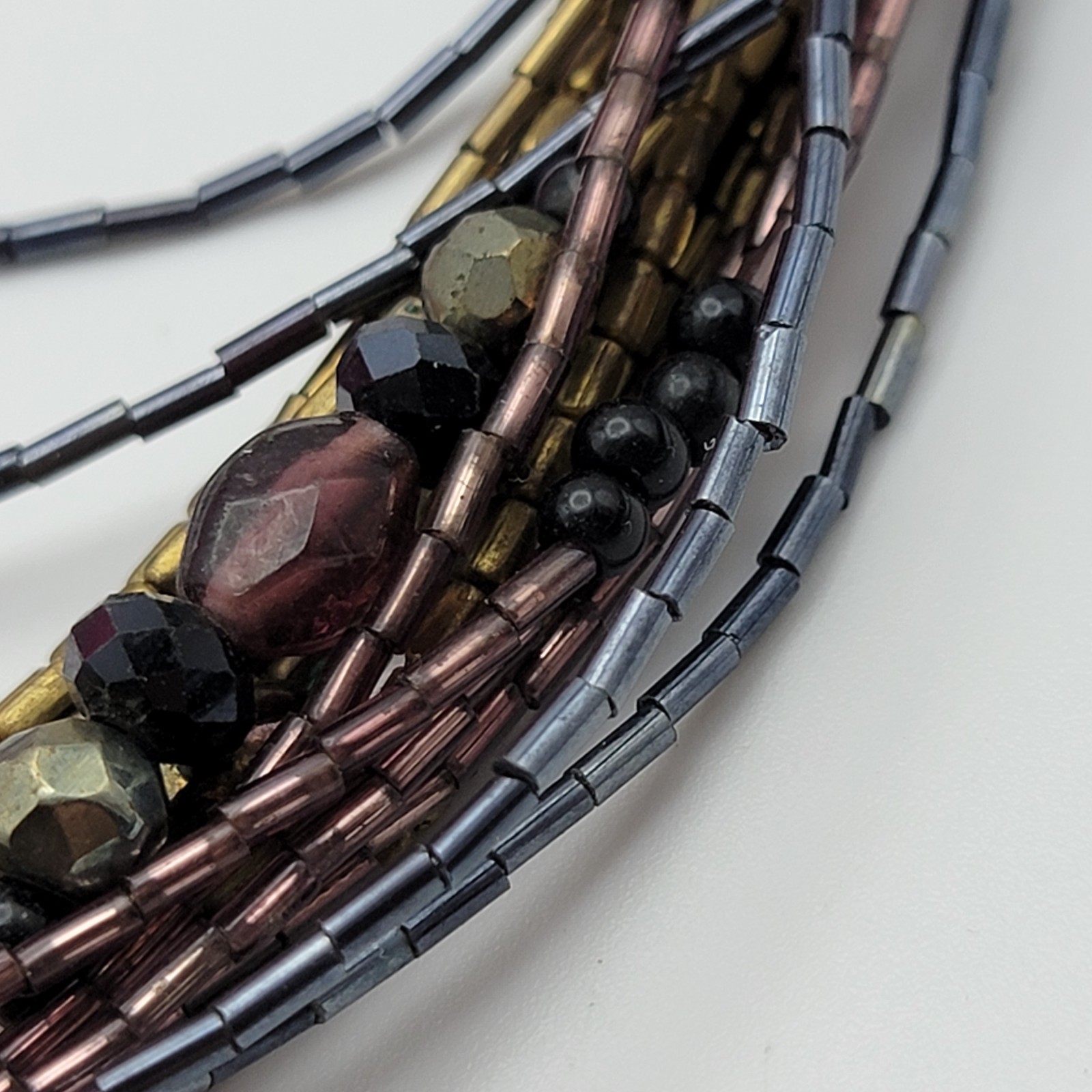 a.n.a Multi Strand Seed Bead And Crystal Bohemian Necklace Multicolor 24″ Adj.
