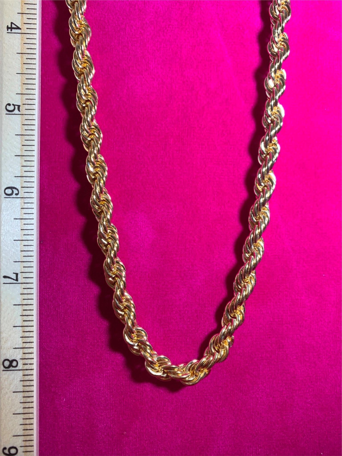 36 INCH 14kt GOLD PLATED 7mm ROPE RUN DMC HIP HOP CHAIN NECKLACE