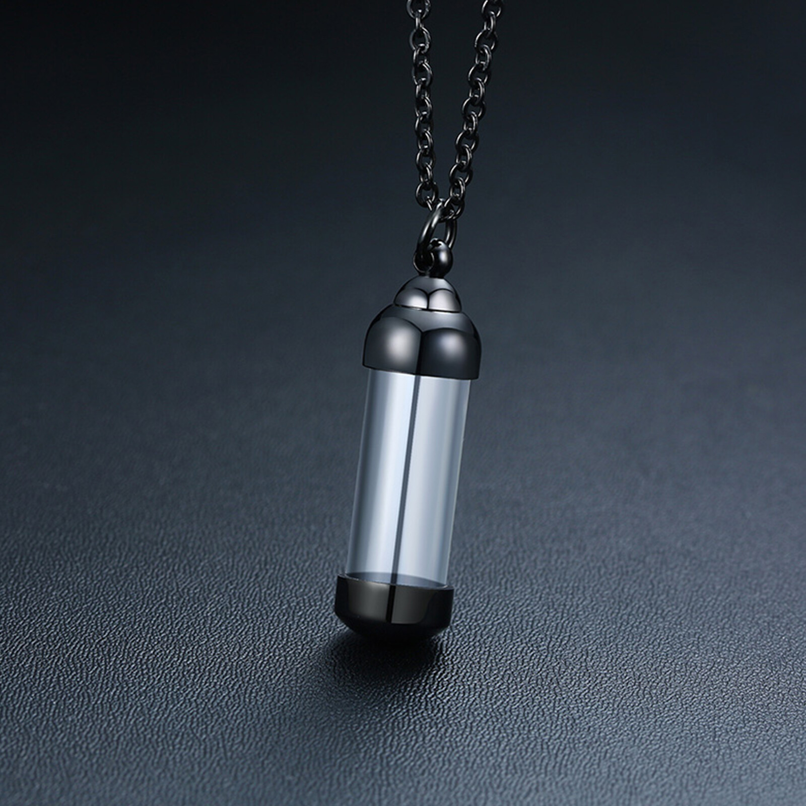 Cylinder Ashes Urn Necklaces Glass Tube Vial Creamation Locket Pendant Keepsake