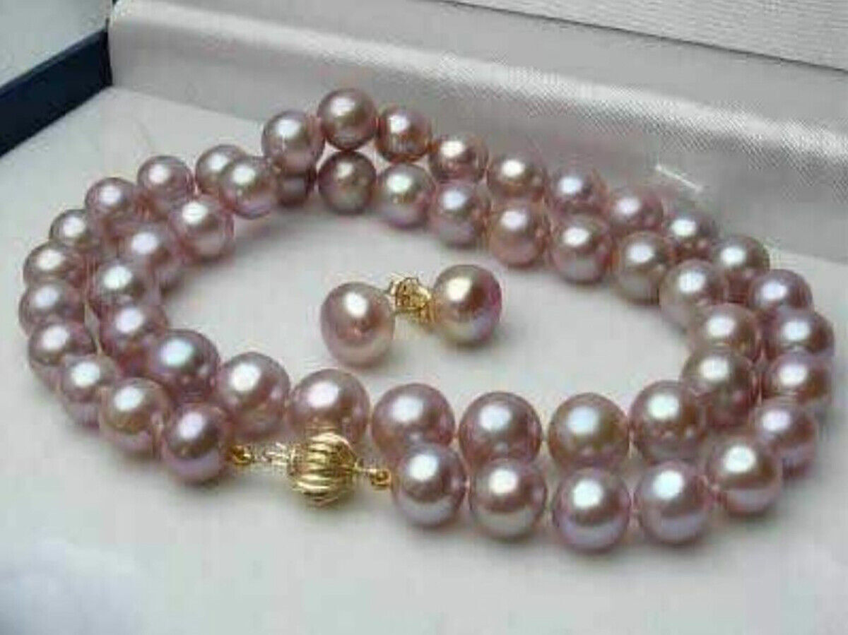 5 Colors Real Natural Multicolor Akoya Cultured Pearl Necklace Earrings Set AAA