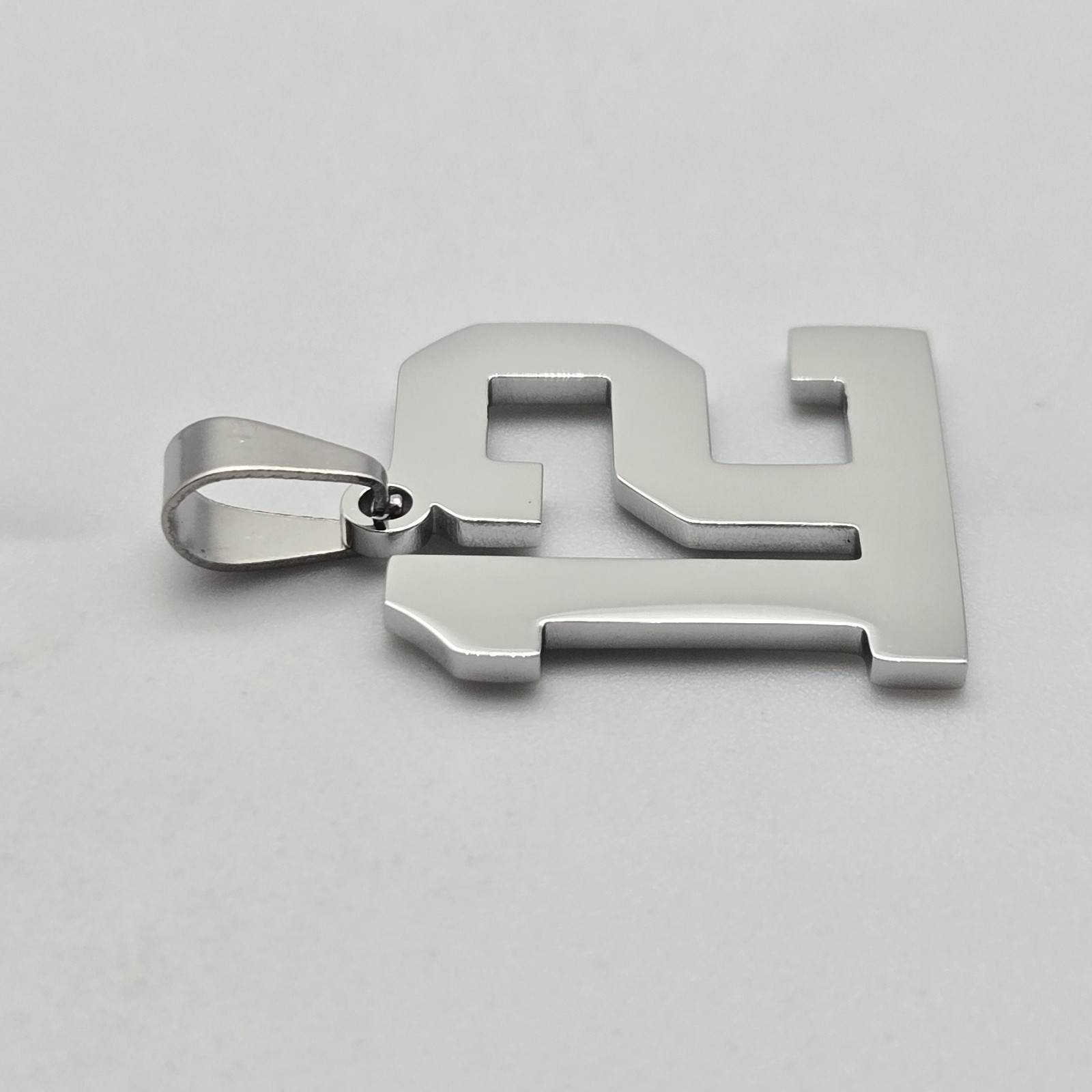 #12 BASEBALL FOOTBALL NUMBER Pendant Charm / 20″-24″ STAINLESS CHAIN NECKLACE