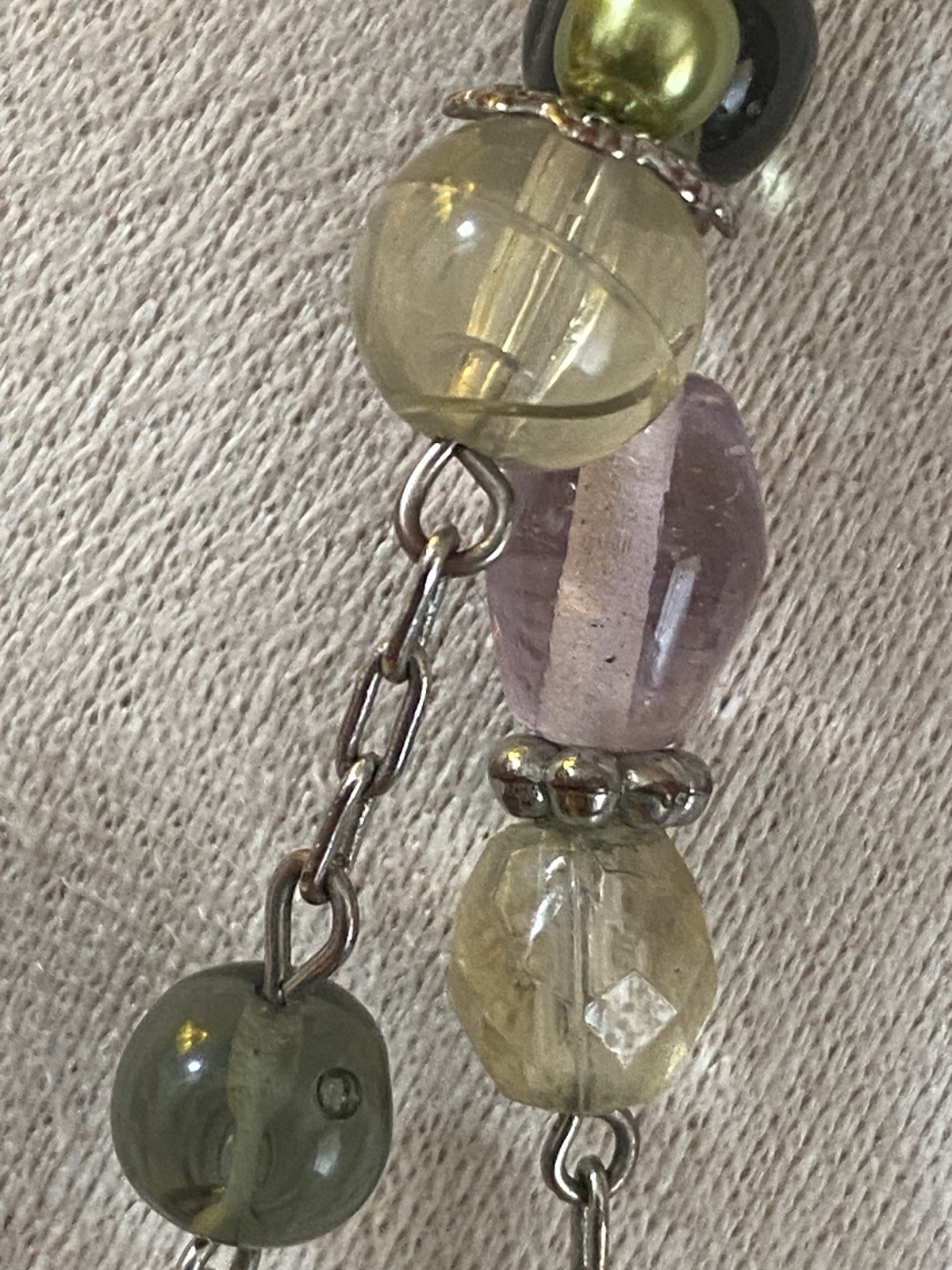 Lia Sophia 58.5” Extra Long Beaded Necklace Glass Mix Rope Opera Boho Pastels