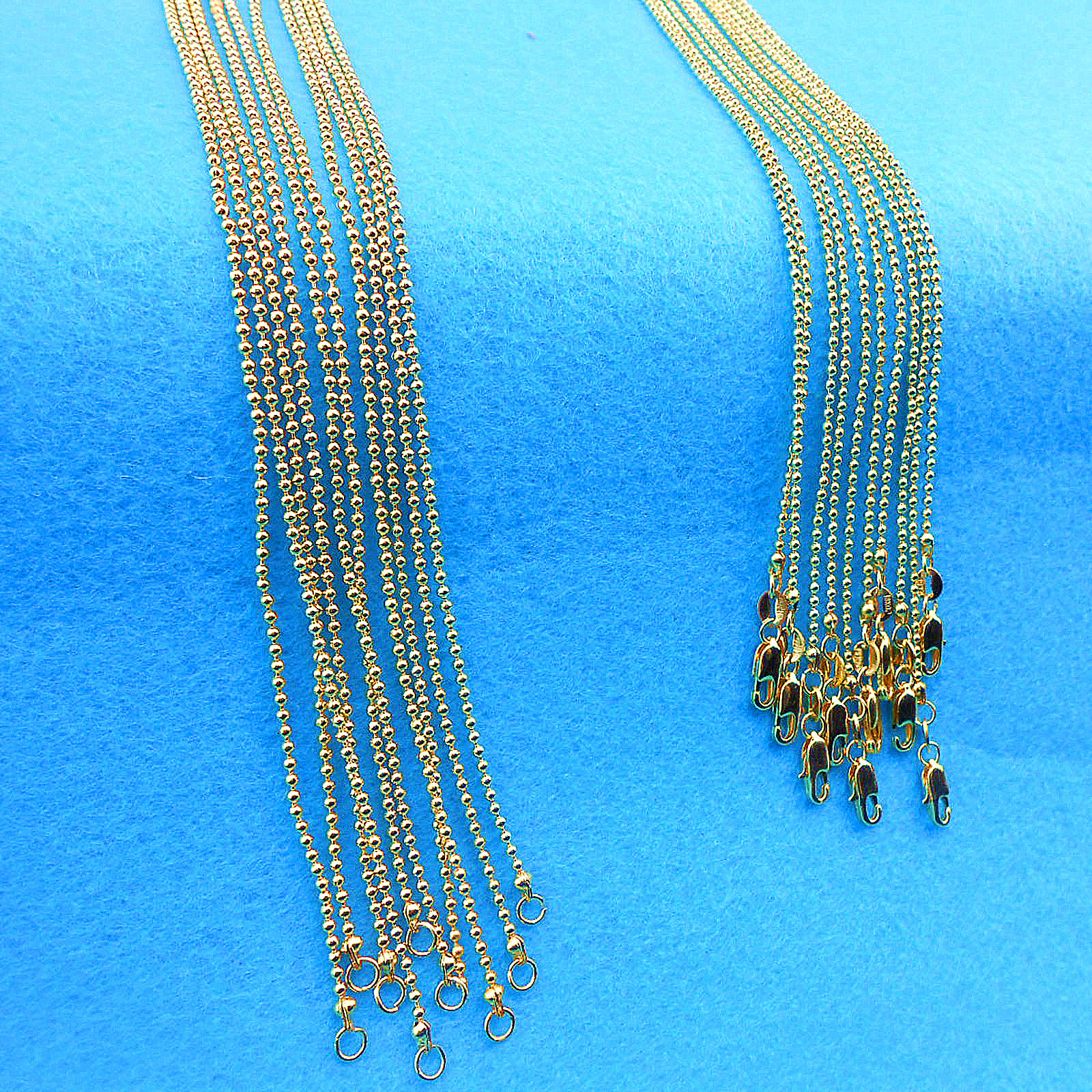 5P 16-30″ Wholesale Jewelry 18K Gold Filled Beads Ball Chains Necklaces Pendants