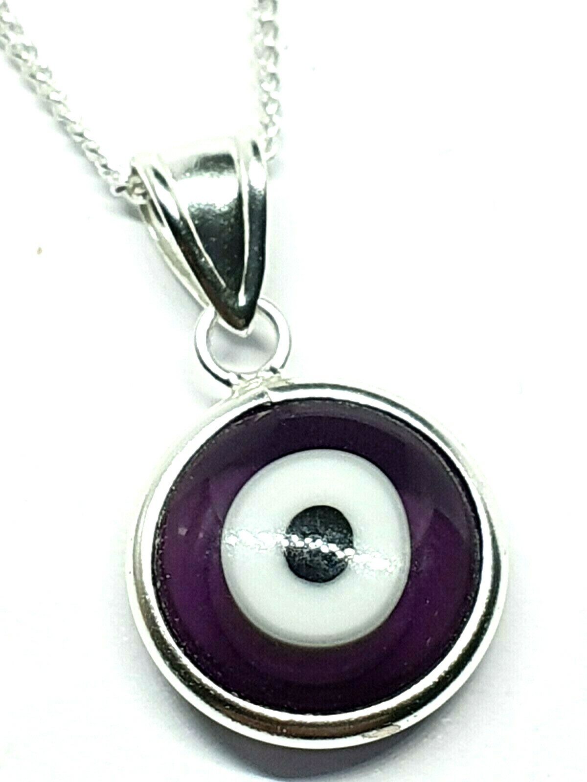 Evil Eye Pendant Amethyst Nasar Necklace Ethereal 925 Silver Jewellery & Boxed
