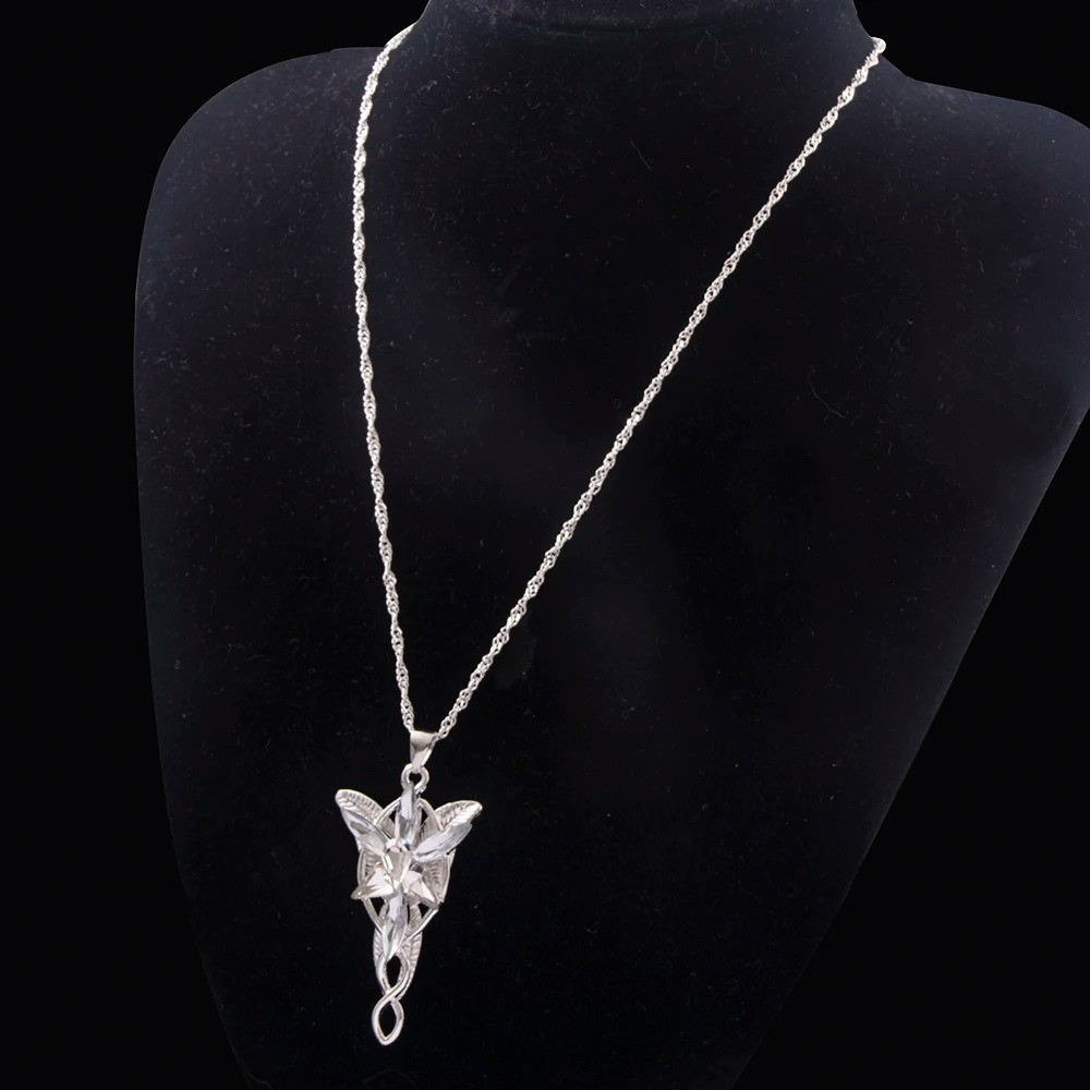 New Lord of The Rings Arwen’s Necklace Evenstar Pendant Crystal Silver Chain
